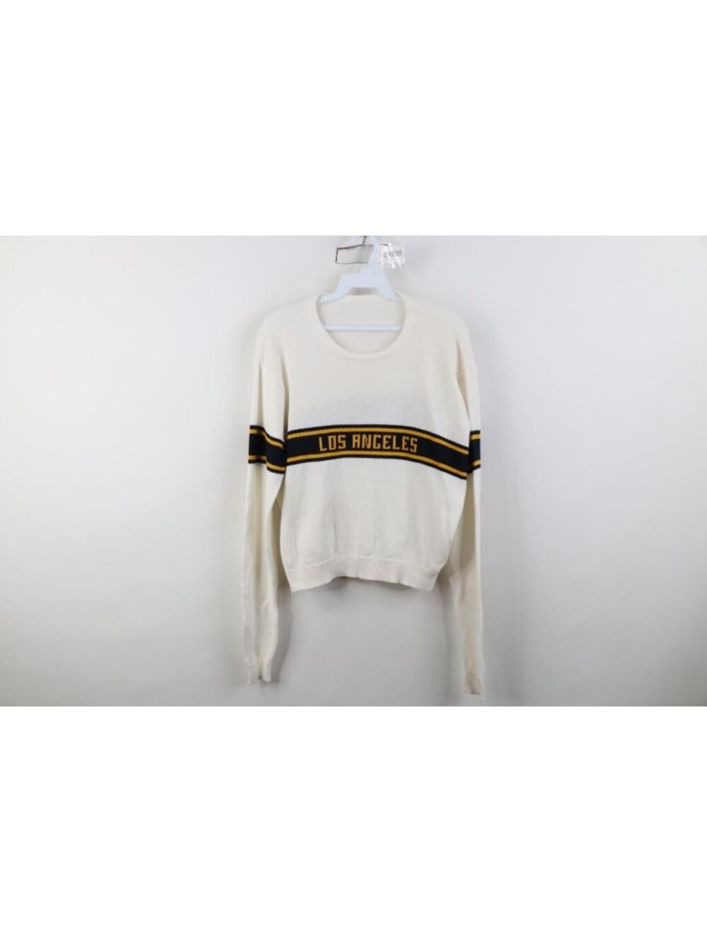 Vintage 90s Babydoll Womens Large Spell Out Los Angeles Cropped Knit Sweater